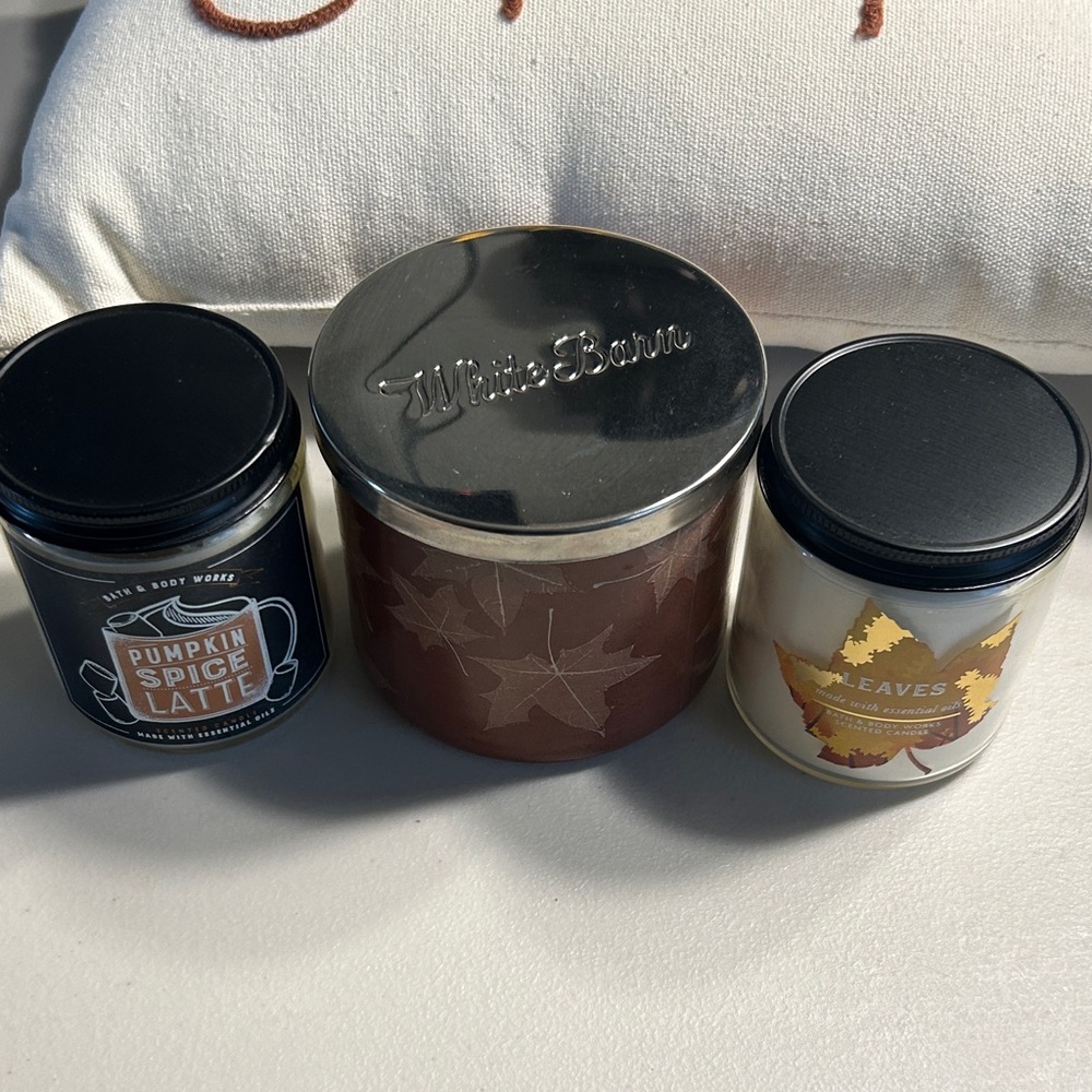 Bath & Body Works Candle Set - Black, Brown, Cream